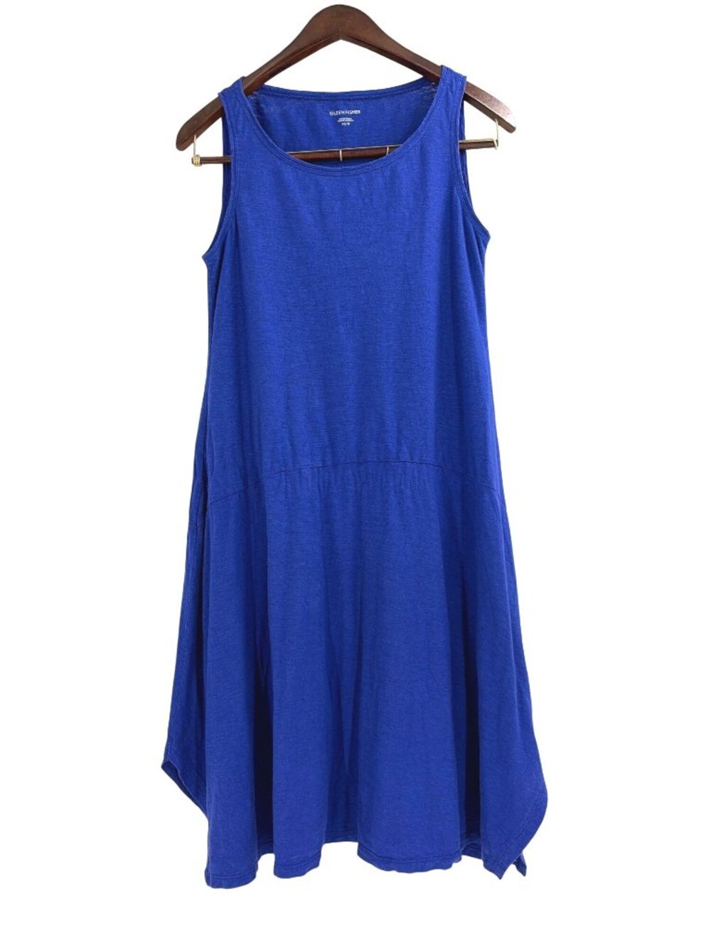 Eileen Fisher Womens XS Tank Dress Organic Cotton Hemp Blue Sleeveless Flowy